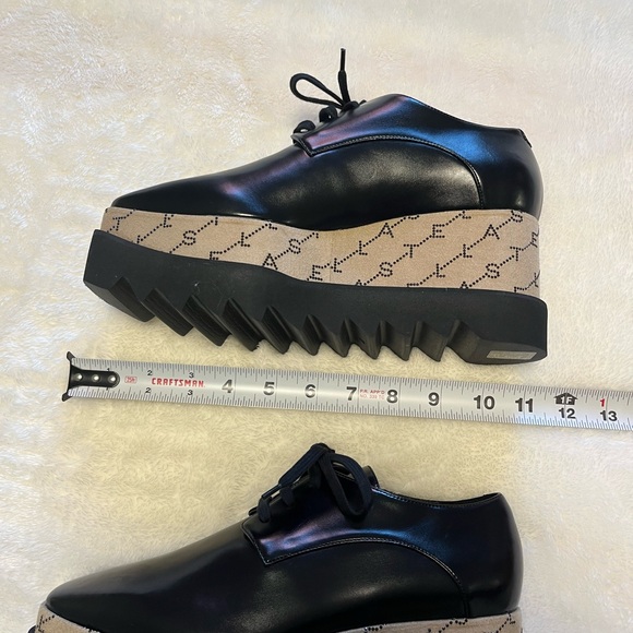 Stella McCartney Elyse Platform NEW Black Monogrammed Shoes Womens US6.5 EU36.5 - Picture 15 of 16